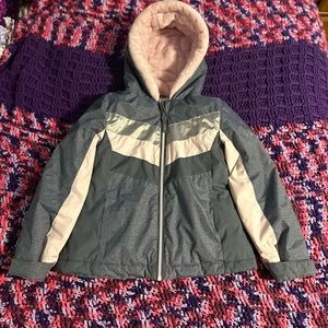 FREE COUNTRY little girls winter coat size 5/6 gray and pink